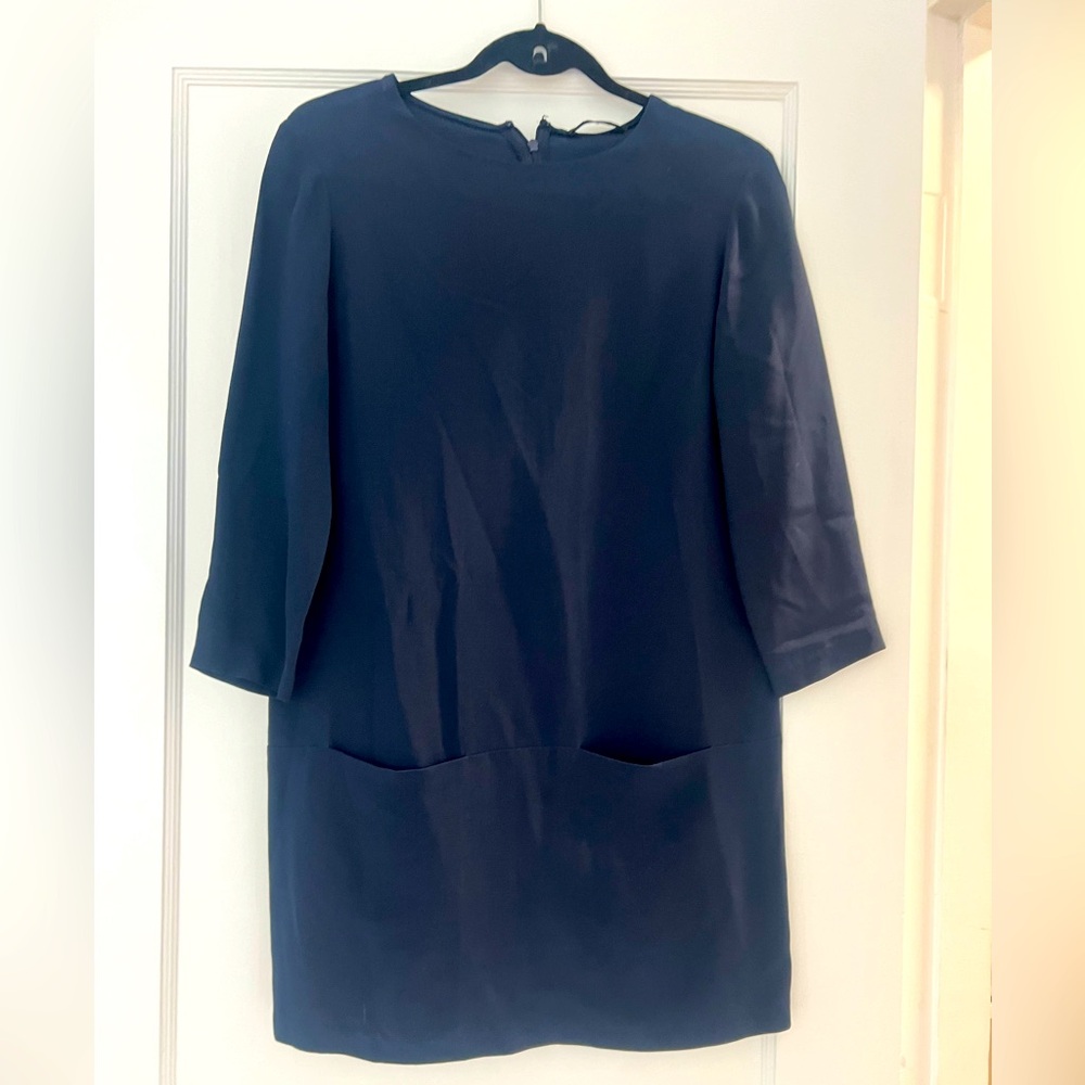 The Row Midi Shift Dress Navy